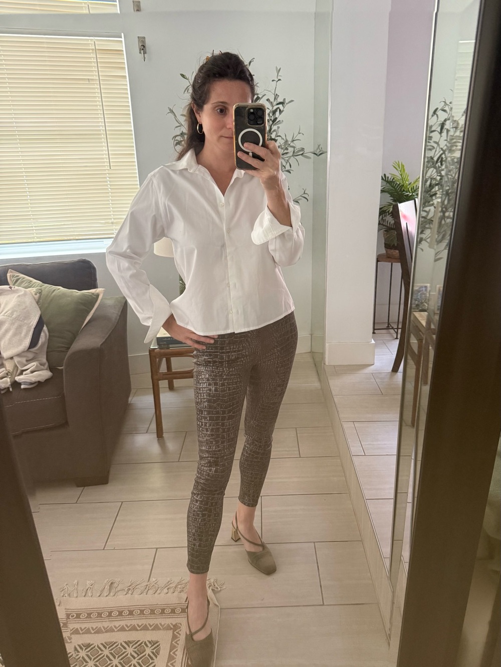 L’agence Margot High Rise Crocodile Skinny Jeans Size 27 NWT